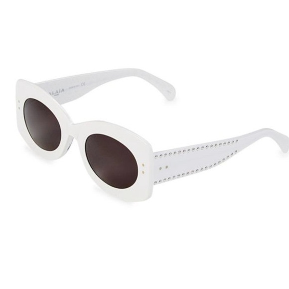 Alaia semi-cat eye white acetate sunglasses NEW main image 4